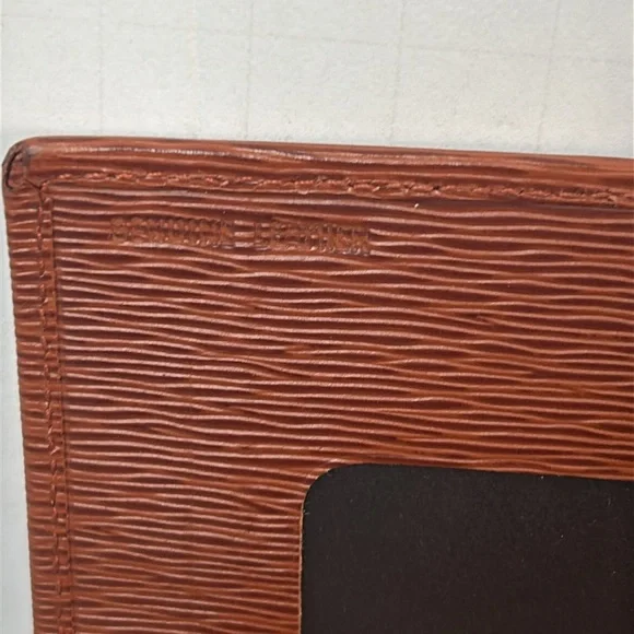 Rare Saks Fifth Avenue Brown Cognac Epi Leather Wallet Crossbody Mini Purse